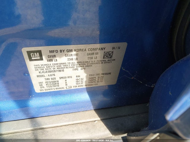 45993626 :رقم المزاد ، KL4CJESBXEB719610 vin ، 2014 Buick Encore مزاد بيع