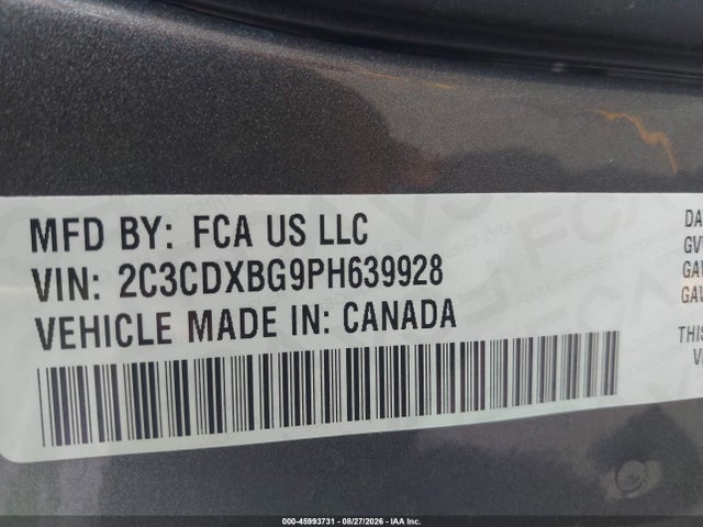 Продажа на аукционе авто 2023 Dodge Charger Sxt, vin: 2C3CDXBG9PH639928, номер лота: 45993731