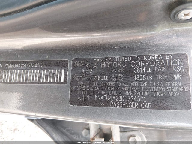 Aukcja sprzedaży 2013 Kia Forte Ex, vin: KNAFU4A23D5734501, numer aukcji: 45993738