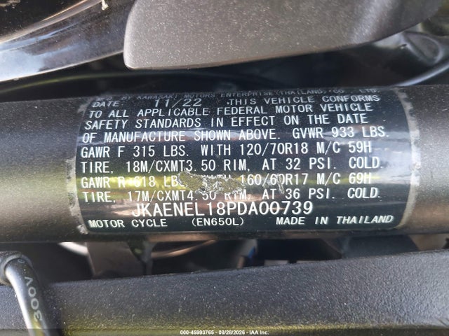 Kawasaki En650 L 2023 JKAENEL18PDA00739 Image 10