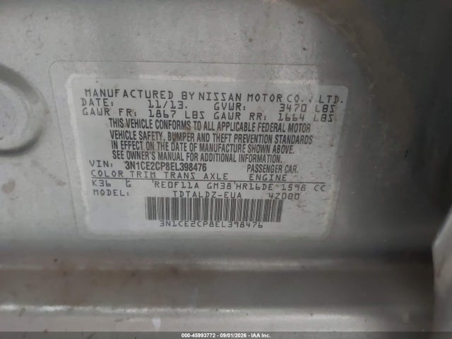 Nissan Versa Note Sv 2014 3N1CE2CP8EL398476 Image 9