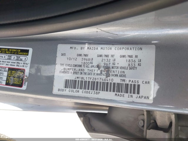Aukcja sprzedaży 2013 Mazda Mazda3 I Sv, vin: JM1BL1TF2D1746410, numer aukcji: 45993877