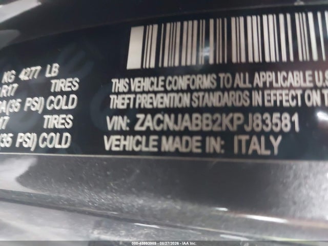 Продаж на аукціоні авто 2019 Jeep Renegade Latitude Fwd, vin: ZACNJABB2KPJ83581, номер лоту: 45993989