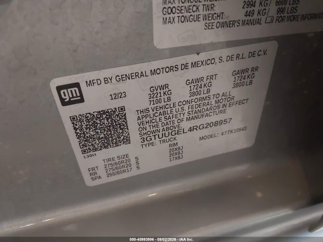 2024 Gmc Sierra 1500 4wd  Short Box Denali მანქანა იყიდება აუქციონზე, vin: 3GTUUGEL4RG208957, აუქციონის ნომერი: 45993996
