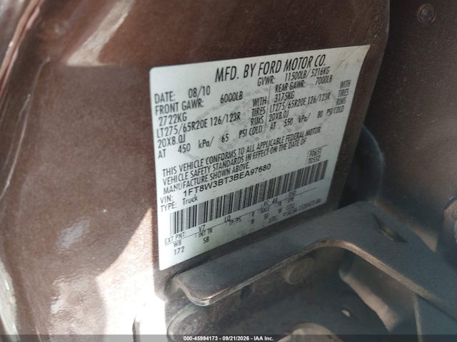 Продажа на аукционе авто 2011 Ford F-350 Lariat, vin: 1FT8W3BT3BEA97680, номер лота: 45994173