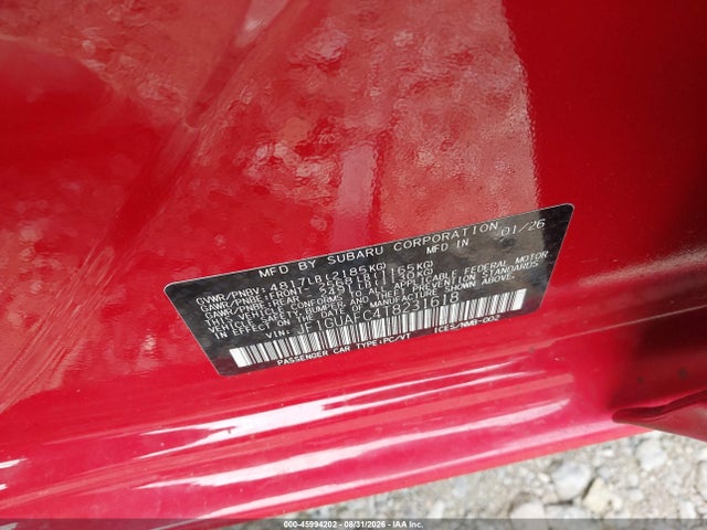 Aukcja sprzedaży 2026 Subaru Impreza Sport, vin: JF1GUAFC4T8231618, numer aukcji: 45994202
