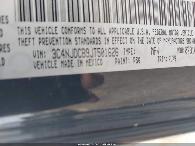 Aukcja sprzedaży 2018 Jeep Compass Limited 4x4, vin: 3C4NJDCB9JT501626, numer aukcji: 45994277