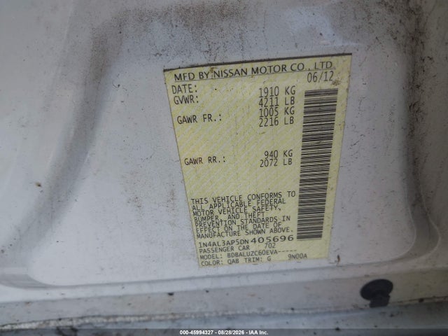 Aukcja sprzedaży 2013 Nissan Altima 2.5/s/sv/sl, vin: 1N4AL3AP5DN405696, numer aukcji: 45994327