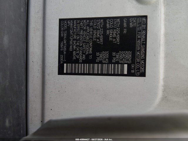 Продаж на аукціоні авто 2018 Nissan Rogue Sv, vin: KNMAT2MT7JP587463, номер лоту: 45994427