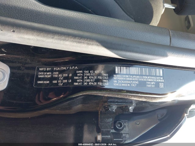 Auction sale of the 2020 Jeep Renegade Altitude Fwd, vin: ZACNJABB4LPL66045, lot number: 45994537