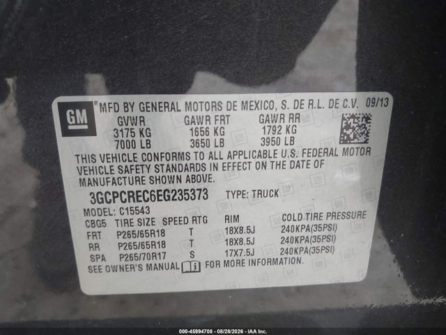 Chevrolet Silverado 1500 1lt 2014 3GCPCREC6EG235373 Image 9