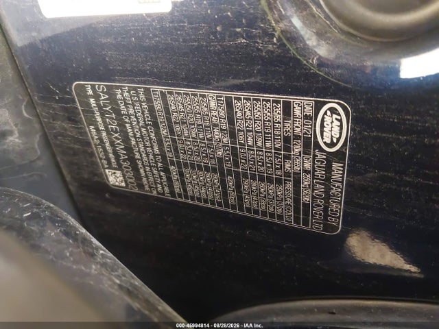 2021 Land Rover Range Rover Velar P250 R-dynamic S მანქანა იყიდება აუქციონზე, vin: SALYT2EXXMA303002, აუქციონის ნომერი: 45994814