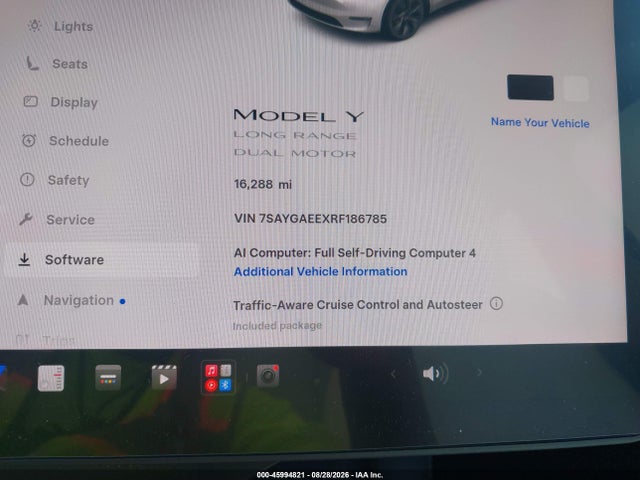 Aukcja sprzedaży 2024 Tesla Model Y Long Range Dual Motor All-wheel Drive, vin: 7SAYGAEEXRF186785, numer aukcji: 45994821