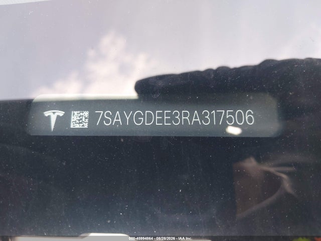 45994864 :رقم المزاد ، 7SAYGDEE3RA317506 vin ، 2024 Tesla Model Y Long Range Dual Motor All-wheel Drive مزاد بيع