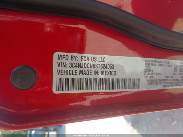 2025 Jeep Compass Limited 4x4 მანქანა იყიდება აუქციონზე, vin: 3C4NJDCN6ST624053, აუქციონის ნომერი: 45994869