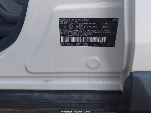 Aukcja sprzedaży 2018 Toyota Rav4 Le, vin: JTMBFREV1JJ249029, numer aukcji: 45994984