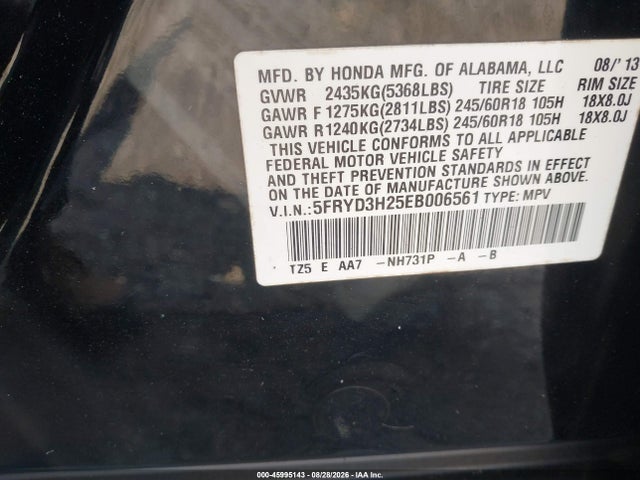 Продаж на аукціоні авто 2014 Acura Mdx, vin: 5FRYD3H25EB006561, номер лоту: 45995143