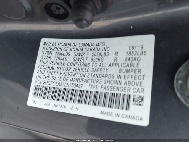 Продажа на аукционе авто 2020 Honda Civic Si Coupe, vin: 2HGFC3A57LH750462, номер лота: 45995148