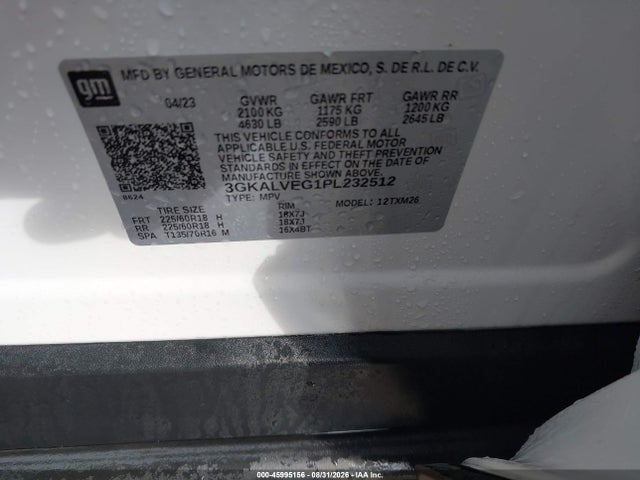 Aukcja sprzedaży 2023 Gmc Terrain Awd Slt, vin: 3GKALVEG1PL232512, numer aukcji: 45995156