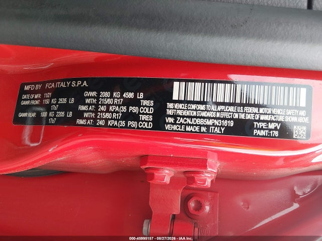 Продаж на аукціоні авто 2021 Jeep Renegade Latitude 4x4, vin: ZACNJDBB5MPN31619, номер лоту: 45995157