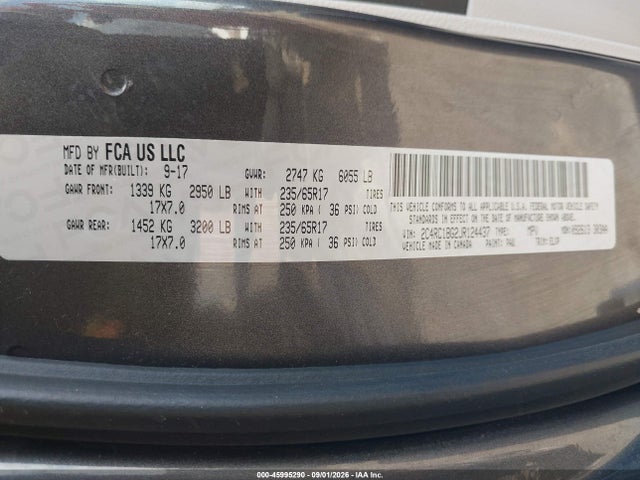 Продажа на аукционе авто 2018 Chrysler Pacifica Touring L, vin: 2C4RC1BG2JR124437, номер лота: 45995290