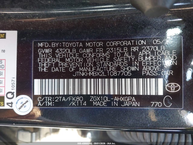 Toyota C-HR XLE 2020 JTNKHMBX2L1087705 Image 9