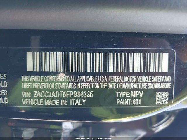 Продаж на аукціоні авто 2015 Jeep Renegade Limited, vin: ZACCJADT5FPB86335, номер лоту: 45995406
