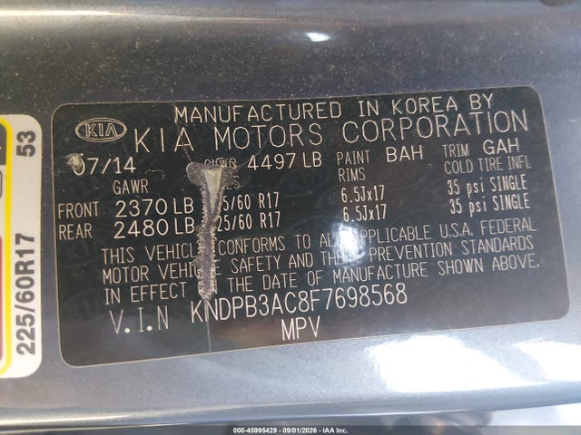 Продаж на аукціоні авто 2015 Kia Sportage Lx, vin: KNDPB3AC8F7698568, номер лоту: 45995429