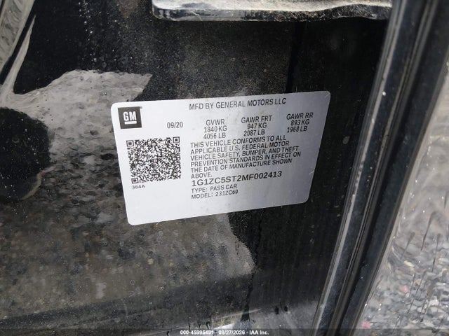 45995491 :رقم المزاد ، 1G1ZC5ST2MF002413 vin ، 2021 Chevrolet Malibu Fwd 1fl مزاد بيع