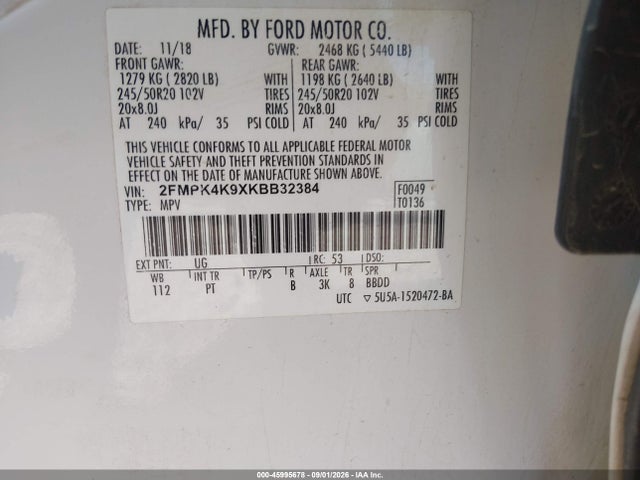 Ford Edge Titanium 2019 2FMPK4K9XKBB32384 Image 9