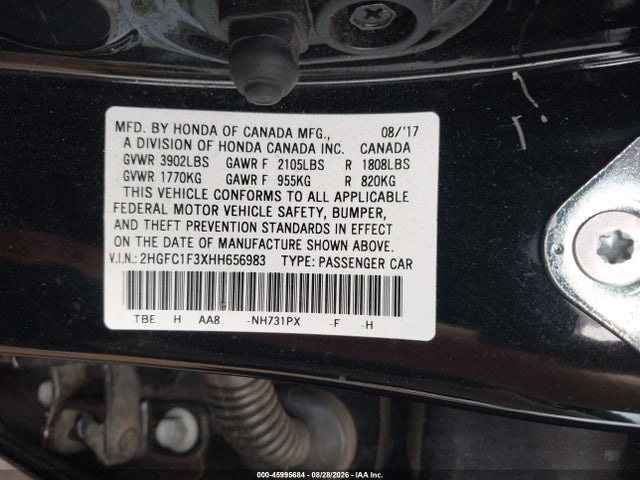 Продаж на аукціоні авто 2017 Honda Civic Ex-t, vin: 2HGFC1F3XHH656983, номер лоту: 45995684