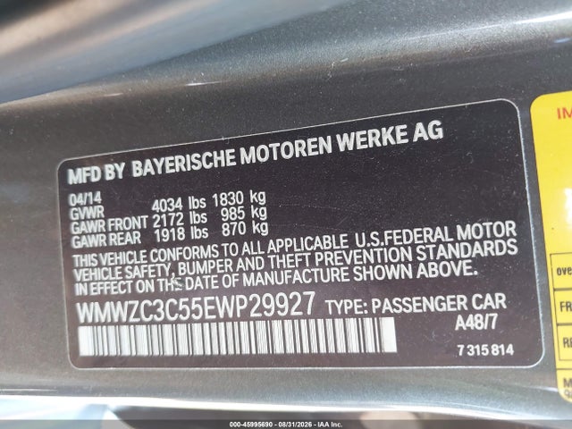 Aukcja sprzedaży 2014 Mini Countryman Cooper S, vin: WMWZC3C55EWP29927, numer aukcji: 45995690