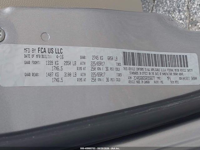 Продаж на аукціоні авто 2016 Dodge Grand Caravan Se Plus, vin: 2C4RDGBG5GR356877, номер лоту: 45995703
