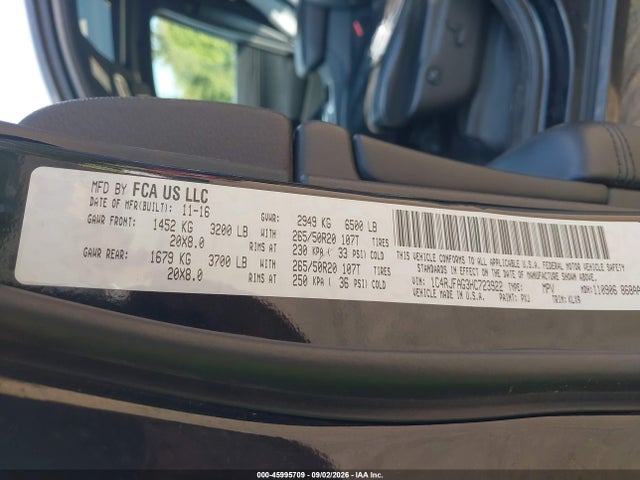 Продаж на аукціоні авто 2017 Jeep Grand Cherokee Altitude 4x4, vin: 1C4RJFAG3HC723922, номер лоту: 45995709