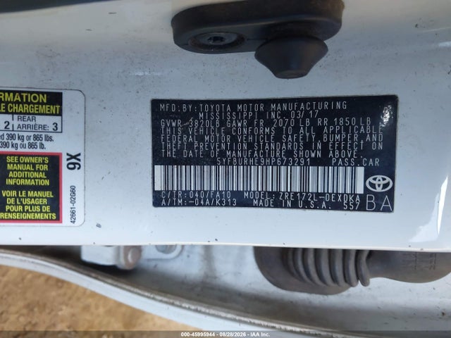 Toyota COROLLA L 2017 5YFBURHE9HP673291 Image 9