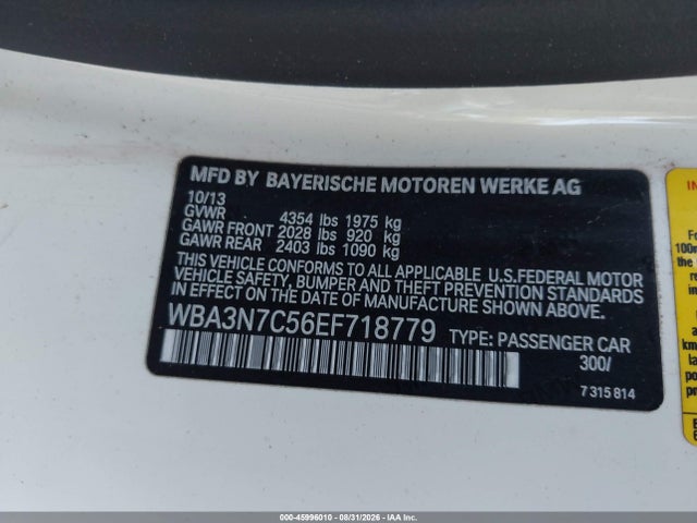 Aukcja sprzedaży 2014 Bmw 428i, vin: WBA3N7C56EF718779, numer aukcji: 45996010
