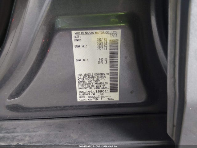 Продаж на аукціоні авто 2018 Nissan Altima 2.5 Sl, vin: 1N4AL3AP5JC169011, номер лоту: 45996125