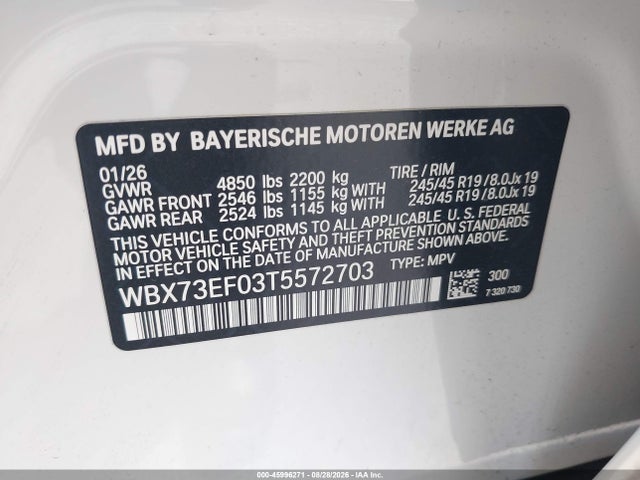Продажа на аукционе авто 2026 Bmw X1 Xdrive28i, vin: WBX73EF03T5572703, номер лота: 45996271