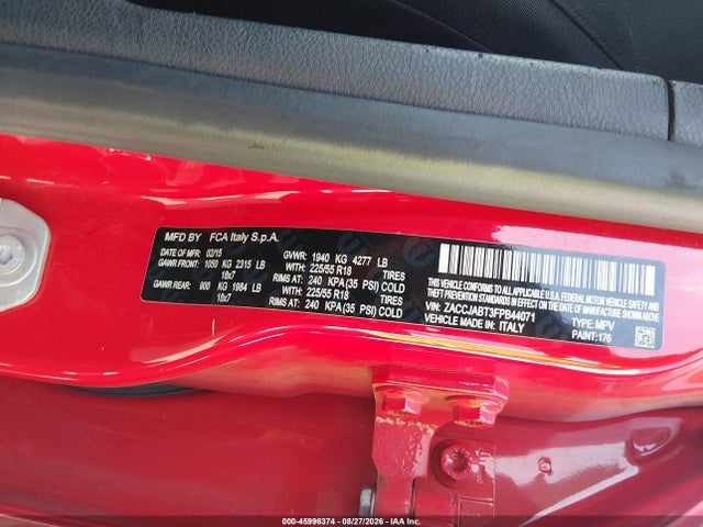 Продажа на аукционе авто 2015 Jeep Renegade Latitude, vin: ZACCJABT3FPB44071, номер лота: 45996374