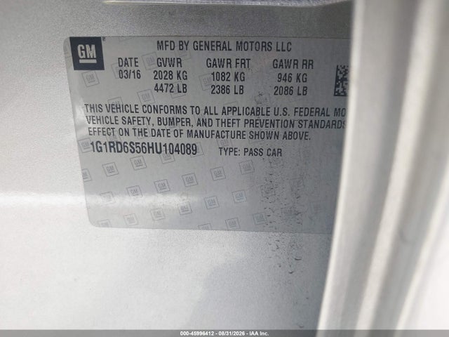 Chevrolet Volt Premier 2017 1G1RD6S56HU104089 Image 9