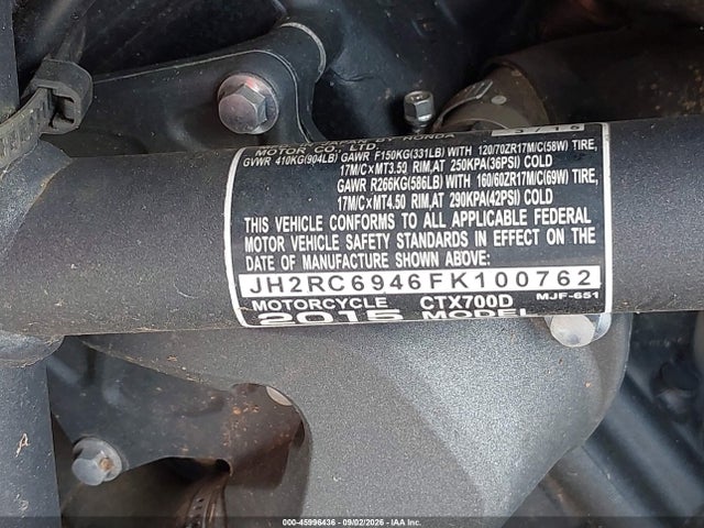 Honda Ctx700 D 2015 JH2RC6946FK100762 Image 10