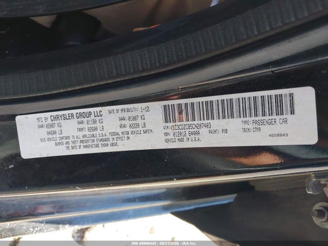 Продажа на аукционе авто 2012 Dodge Avenger Sxt, vin: 1C3CDZCB5CN207403, номер лота: 45996442