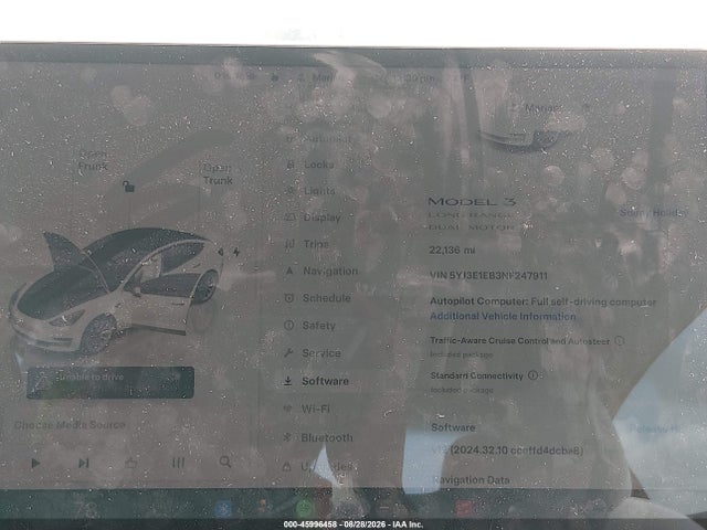 Aukcja sprzedaży 2022 Tesla Model 3 Long Range Dual Motor All-wheel Drive, vin: 5YJ3E1EB3NF247911, numer aukcji: 45996458