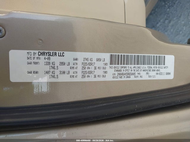 Aukcja sprzedaży 2009 Chrysler Town & Country Limited, vin: 2A8HR64X59R650005, numer aukcji: 45996468