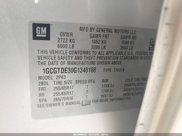 1GCGTDE30G1348188 Chevrolet Colorado 4wd Z71