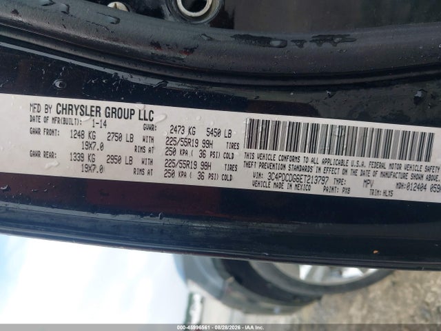 2014 Dodge Journey Limited მანქანა იყიდება აუქციონზე, vin: 3C4PDCDG6ET213797, აუქციონის ნომერი: 45996561