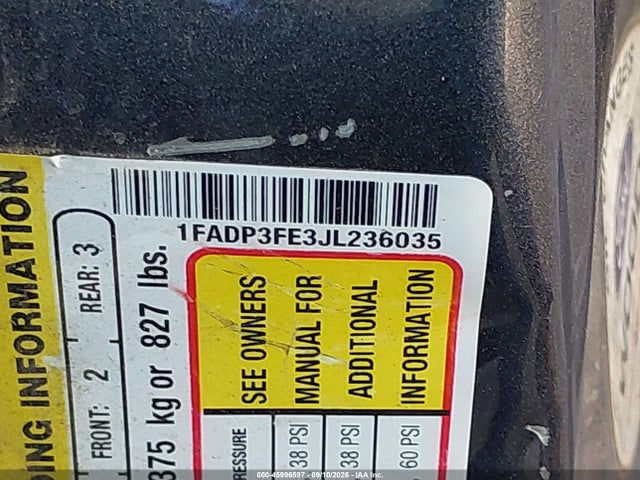 Продажа на аукционе авто 2018 Ford Focus Se, vin: 1FADP3FE3JL236035, номер лота: 45996597