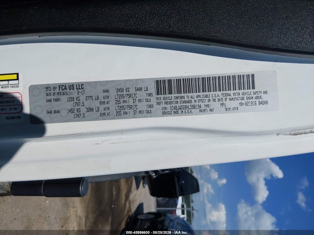 Продаж на аукціоні авто 2017 Jeep Wrangler Unlimited Willys Wheeler, vin: 1C4BJWDG9HL598194, номер лоту: 45996600