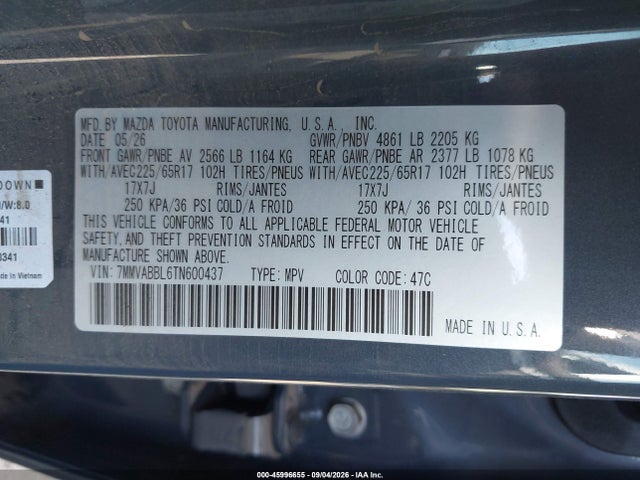 Продаж на аукціоні авто 2026 Mazda Cx-50 2.5 S Preferred, vin: 7MMVABBL6TN600437, номер лоту: 45996655