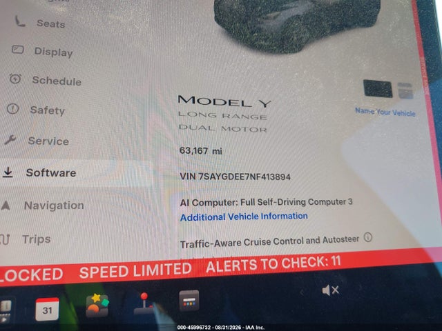 2022 Tesla Model Y Long Range Dual Motor All-wheel Drive მანქანა იყიდება აუქციონზე, vin: 7SAYGDEE7NF413894, აუქციონის ნომერი: 45996732